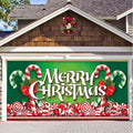 Christmas garage door cover, Candy Cane design